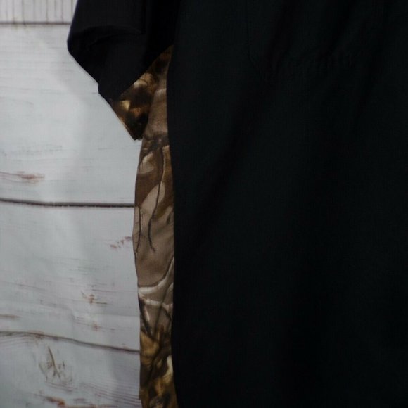 Wrangler WORKWEAR REALTREE Black/Camo Canvas Short Sleeve Work Shirt Men's XL - Picture 2 of 7